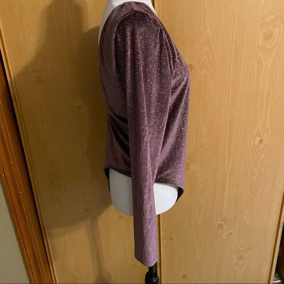 2/$30 ☀️ Victoria’s Secret • Purple Glitter Lowback Longsleeve Bodysuit - Picture 7 of 8